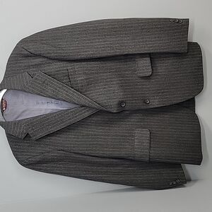 JOS A BANK Gray Pink Stripe Wool Suit Jacket Sport Coat